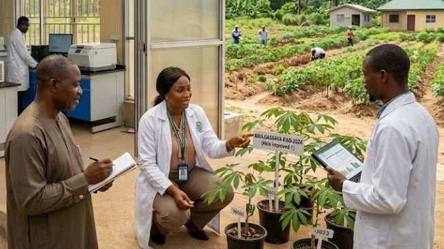 A team of research and development on cassava in Nigeria