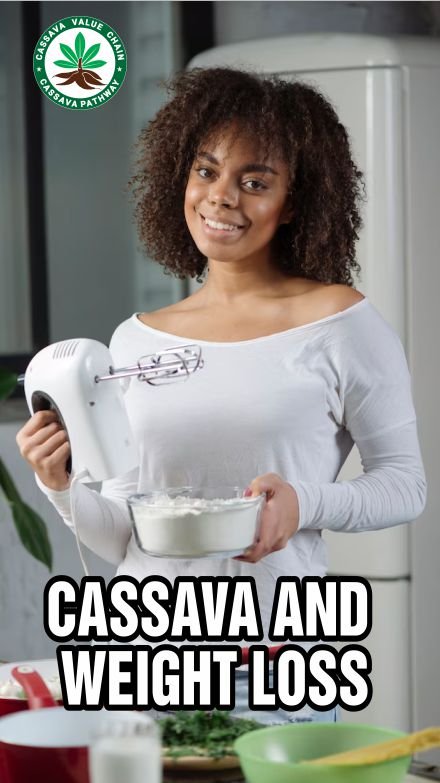 A lady preparing cassava flour
