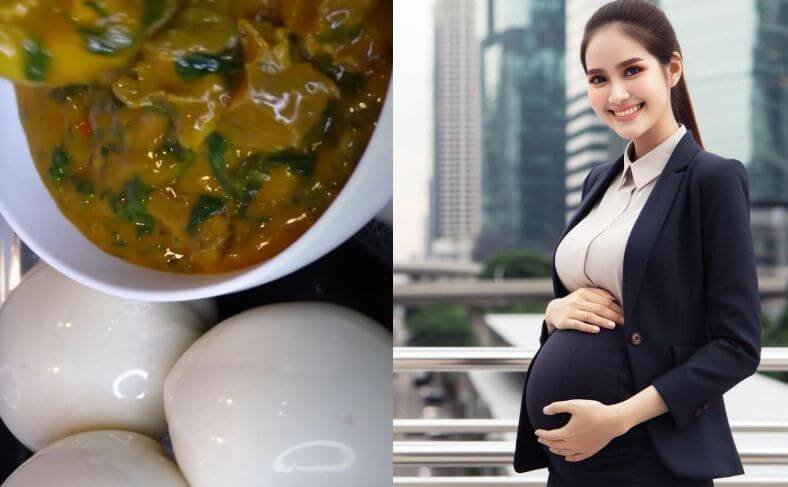 A pregnant lady showing how cassava and pregnancy interact