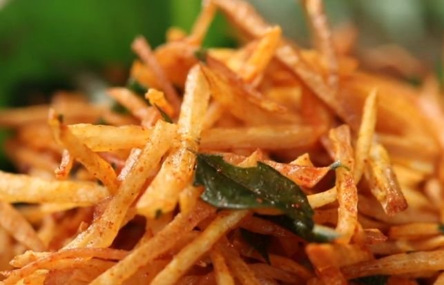 Freshly made tapioca sticks from cassava starch