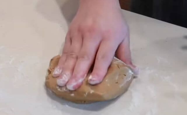 Kneading the rice starch dough for boba balls without tapioca starch