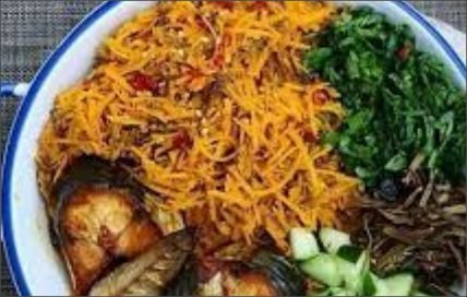 Cassava products - abacha, a Nigerian recipe