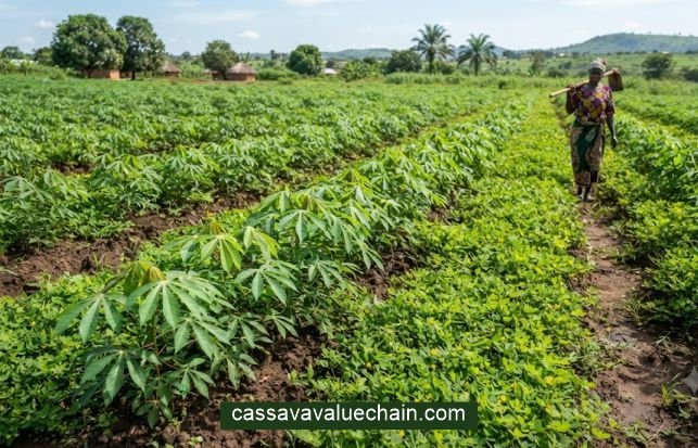 Cassava planted with groundnuts