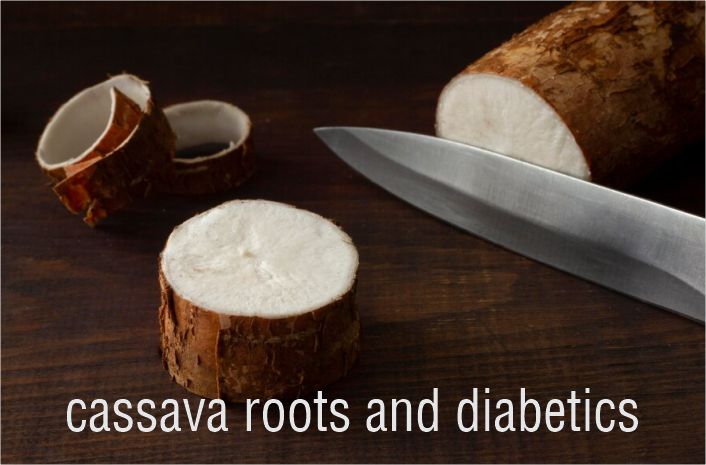 A knife cutting cassava tuber - Cassava root for diabetics