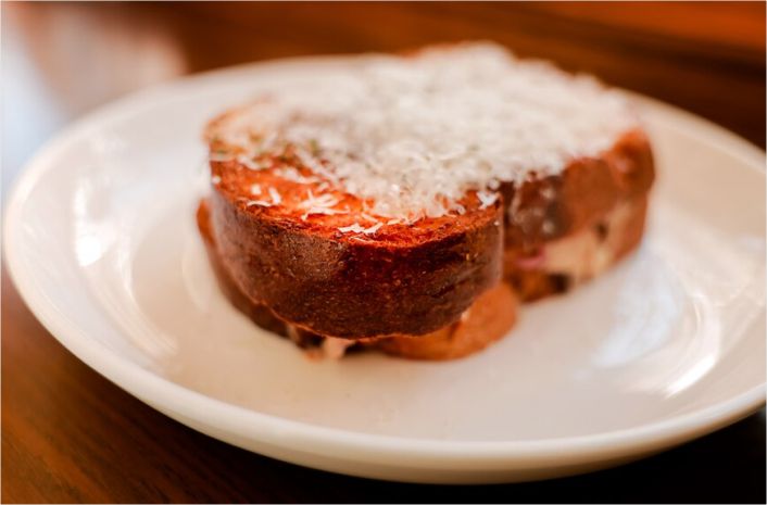 Cassava cake with coconut chips