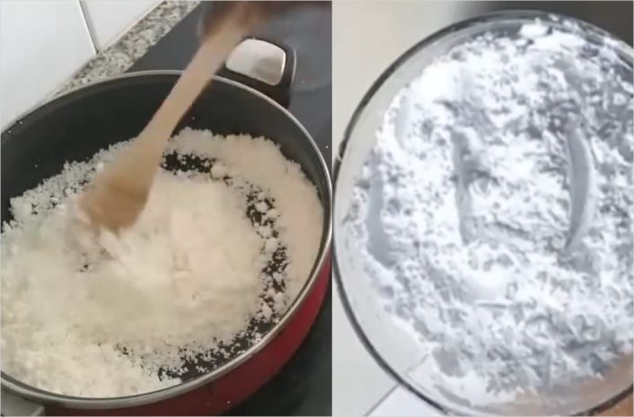 Cassava flour side by side with tapioca flour