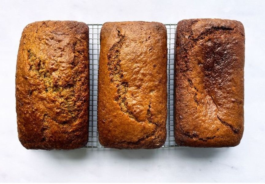 Three loaves of cassava flour bread