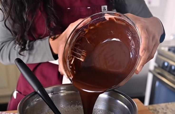 Melted dark chocolate