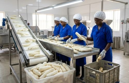 Selection of cassava roots and preparation for fermentation method of making cassava flour