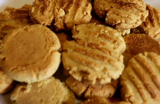 Freshly baked cassava flour cookies for consumption