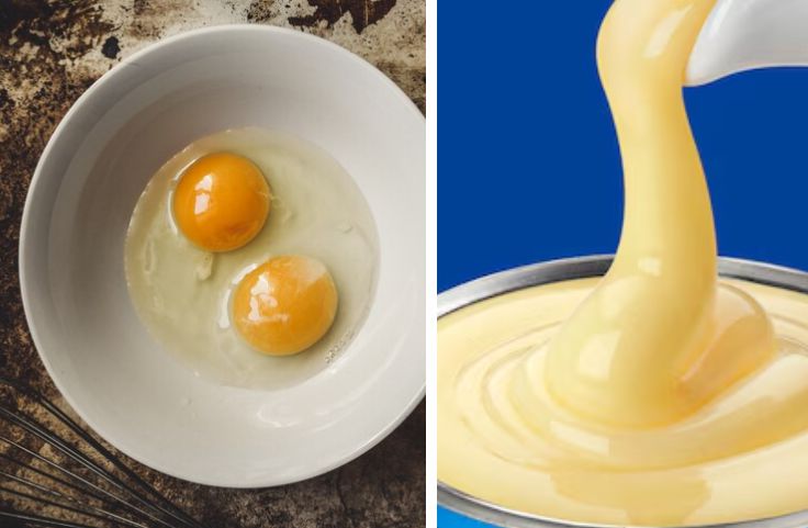 Evaporated milk and eggs