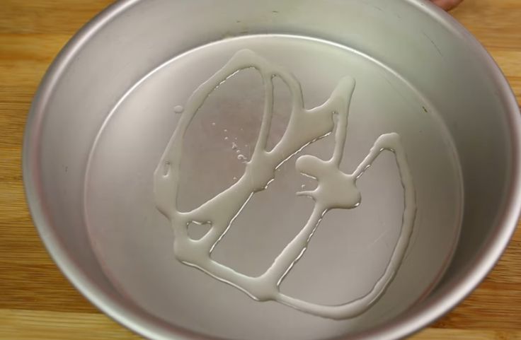 Greasing the pan for baking
