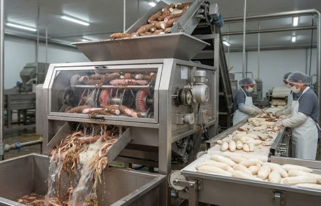 Industrial cassava peeling machine 