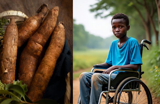 A teenager with the konzo disease