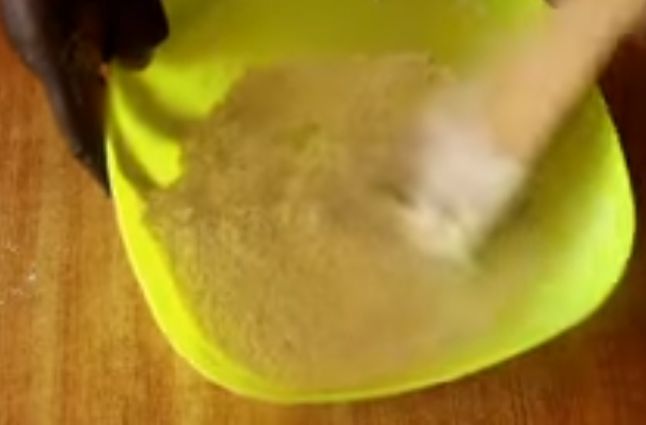 Mixing dry ingredients for cassava flour cookies