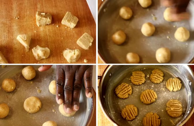 Molded and shaped dough for baking