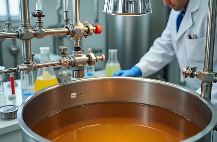 A man in the cassava ethanol lab