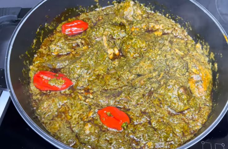 African way of cooking the cassava leaves