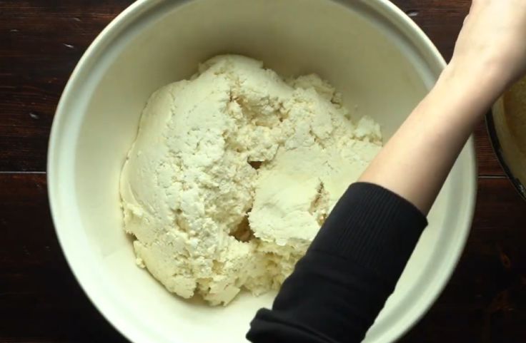 A bowl of grated cassava root