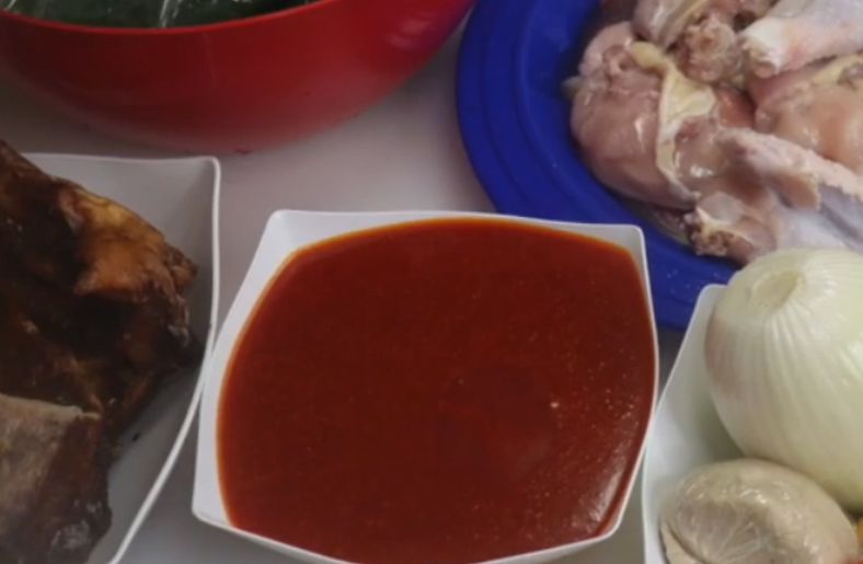 Palm oil add-ins for cassava leaf soup
