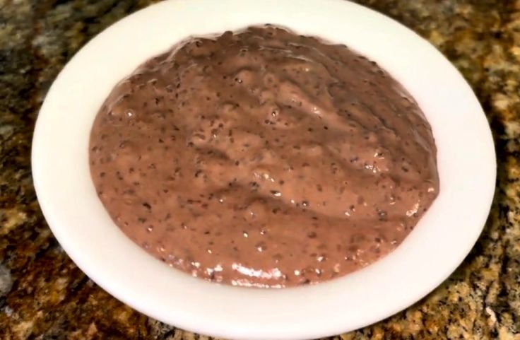Just-made chocolate tapioca pudding
