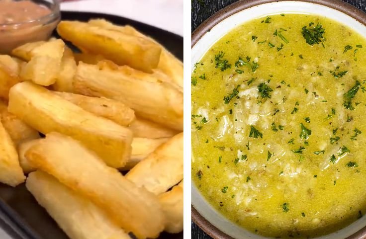 Cuban Yuca fries with garlic mojo sauce