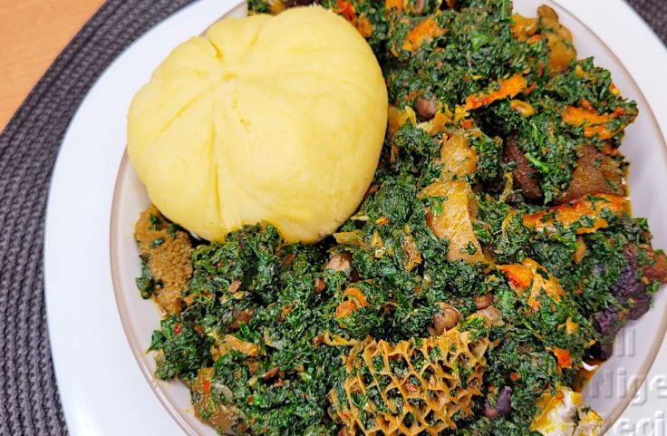 Garri with a delicious soup