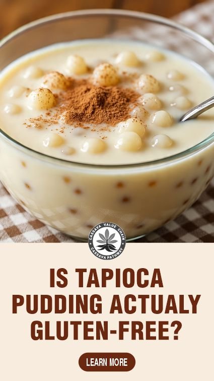 An infographic of a bowl of gluten-free tapioca pudding