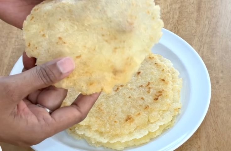 Freshly made cassava flatbread
