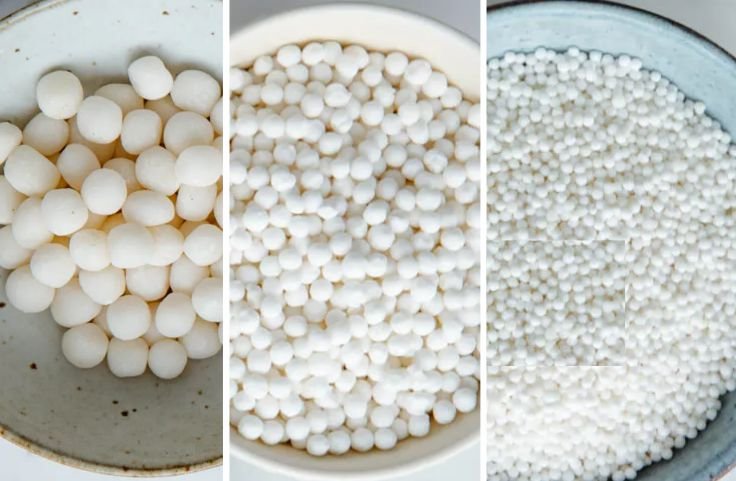 The different types of tapioca pearls