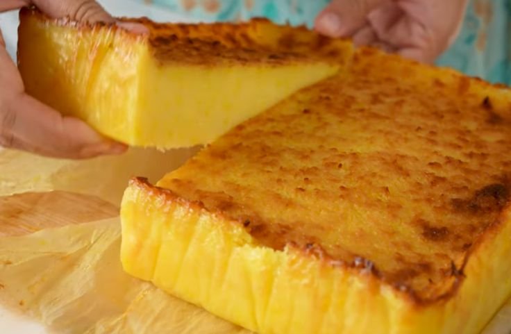 Freshly made vegan cassava cake