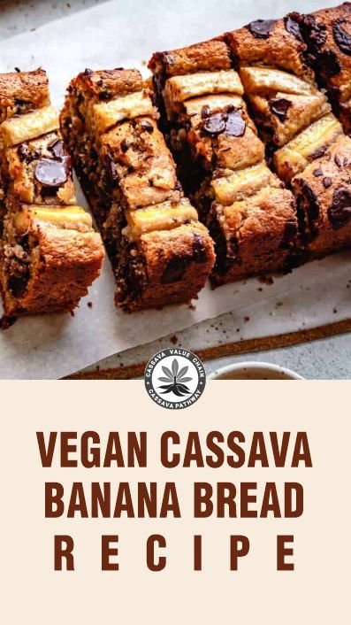 Cassava banana bread with plant-based ingredients