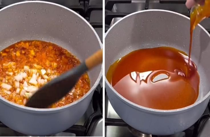 Adding red oil and aromatics