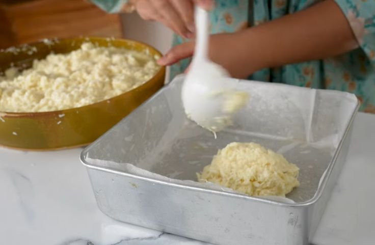 Transfer the batter to a baking pan
