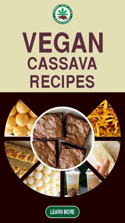 Assorted vegan cassava recipes