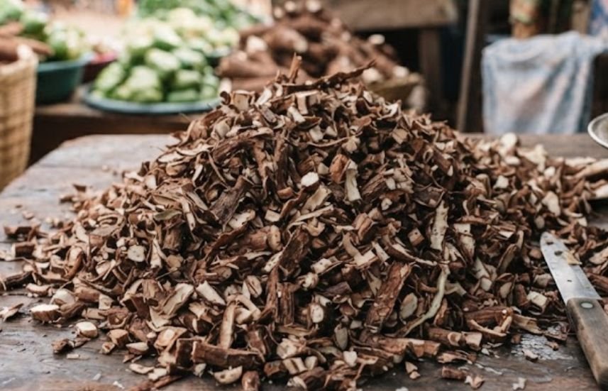 Cassava peels from my farm in Abia State, Nigeria