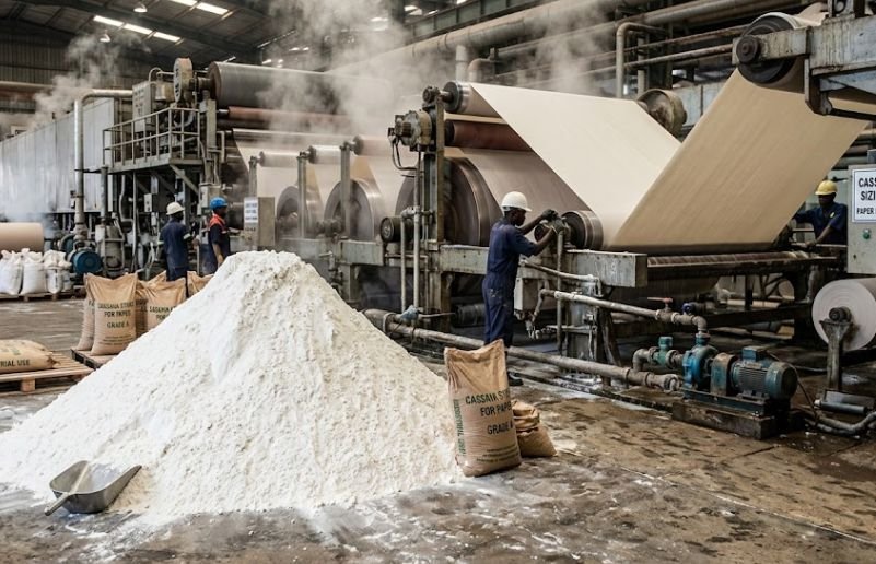 Cassava starch used in the making of paper in the paper industry